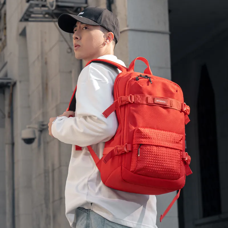 SEPTWOLVES Fabric Backpack Large Size Men's Red-3