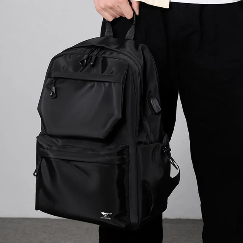 SEPTWOLVES Fabric Backpack Large Size Men's Black-4