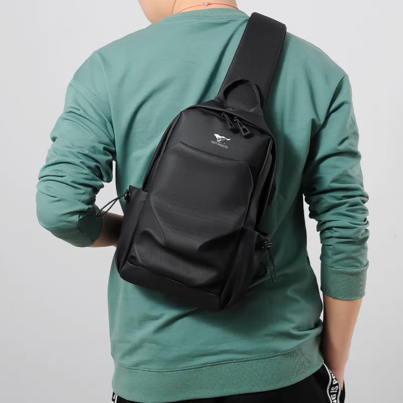 SEPTWOLVES Fabric Sling Bag Regular Men's Black/Gray-3