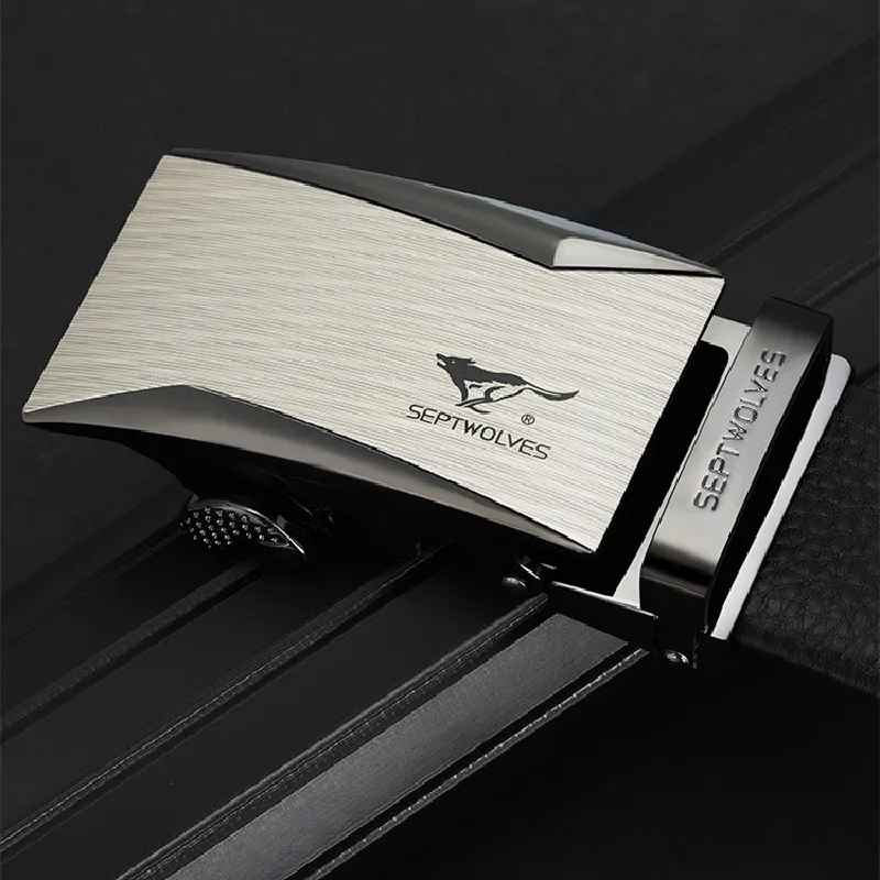 SEPTWOLVES New Arrival Casual Versatile Fashion Trend Automatic Buckle Leather Belts Men's Width  3.5cm-4