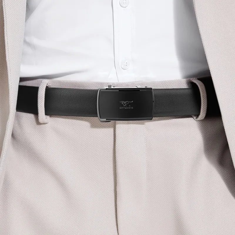 SEPTWOLVES Cow Split Leather Belts Men's 3.5cm-1