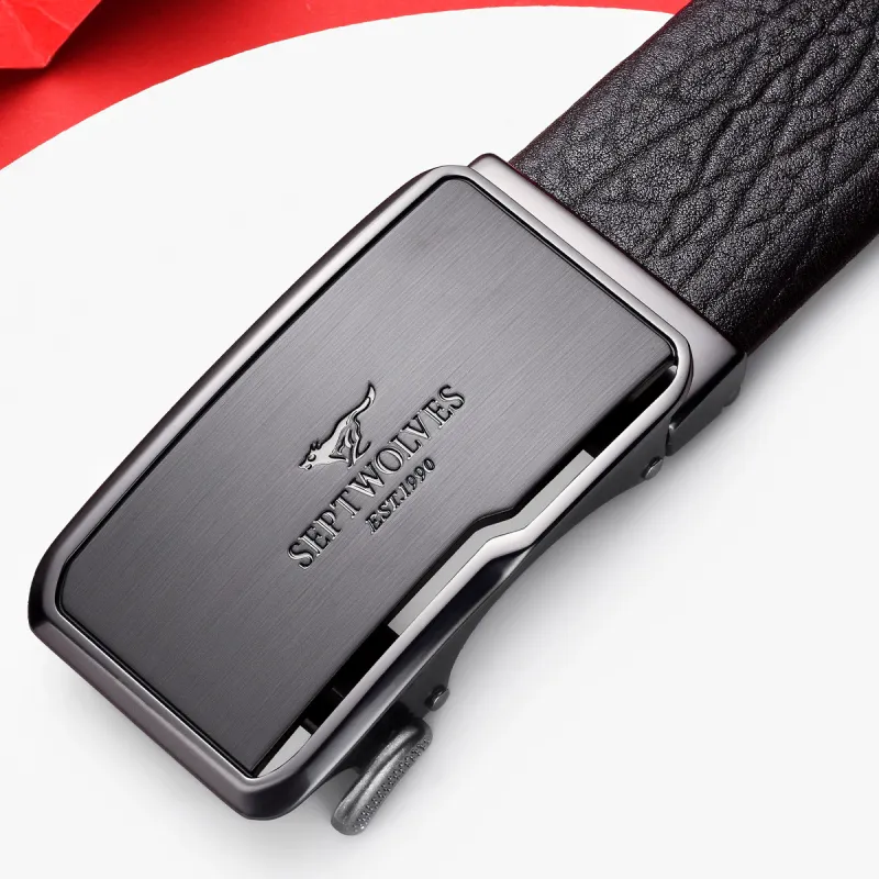 SEPTWOLVES Top Grain Cow Leather Belts Men's Width 3.5CM-2