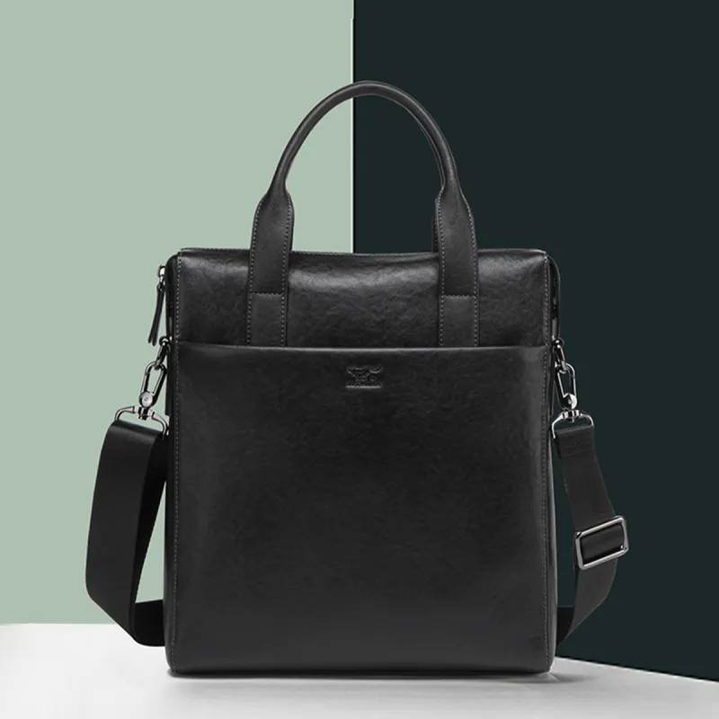 SEPTWOLVES Cow Leather Handbag Regular Men's Black-5