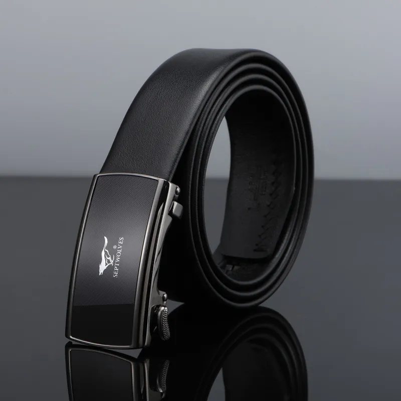 SEPTWOLVES Genuine Leather Business Advanced Comfortable Elegance Leather Belts Men's Width 3.5CM-6