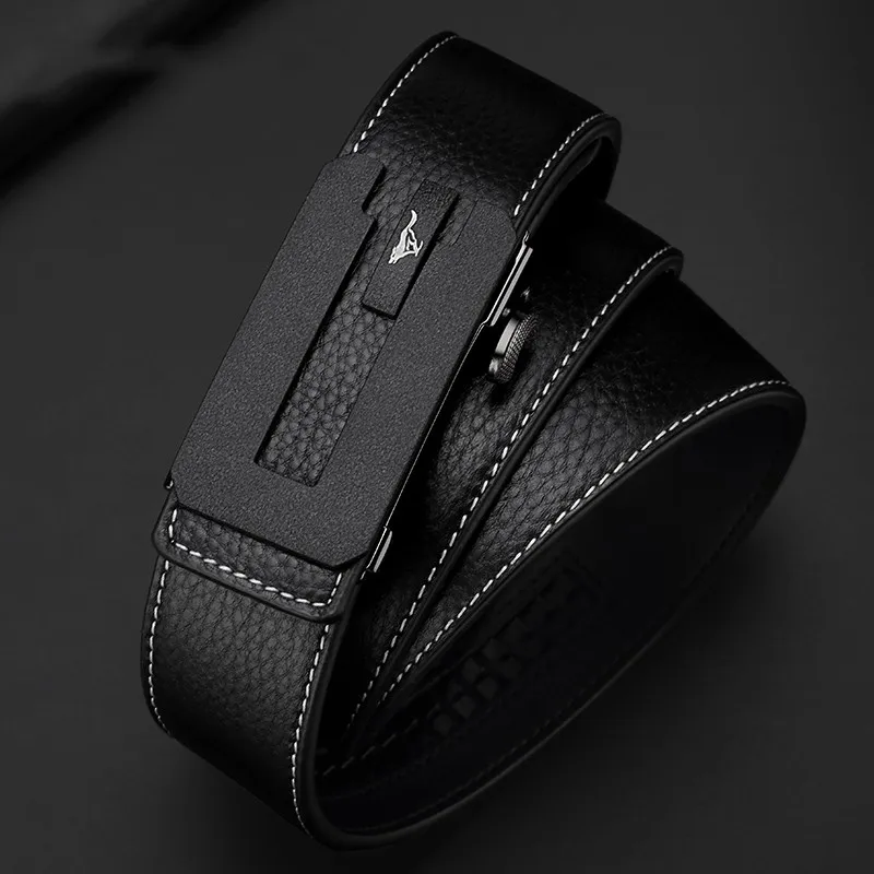 SEPTWOLVES Business Casual Automatic Buckle Leather Belts Men's Width  3.5cm-1