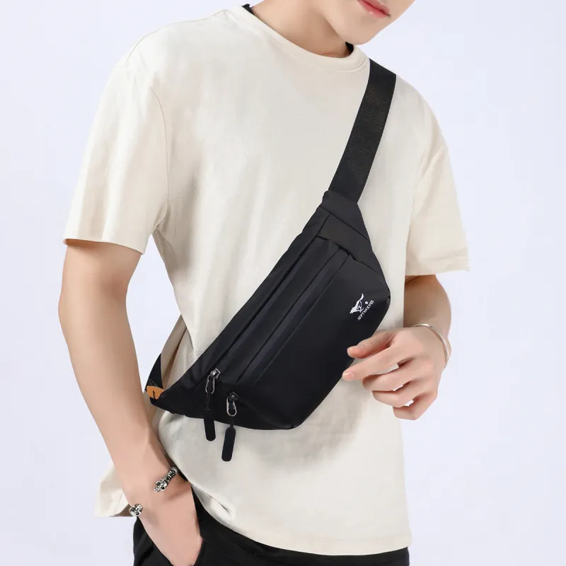 SEPTWOLVES Fabric Fanny Pack Men's Black-3