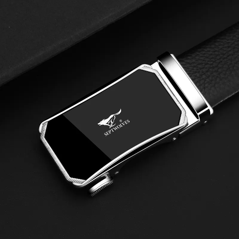 SEPTWOLVES Cow Leather Leather Belts Men's Width 3.5CM-4