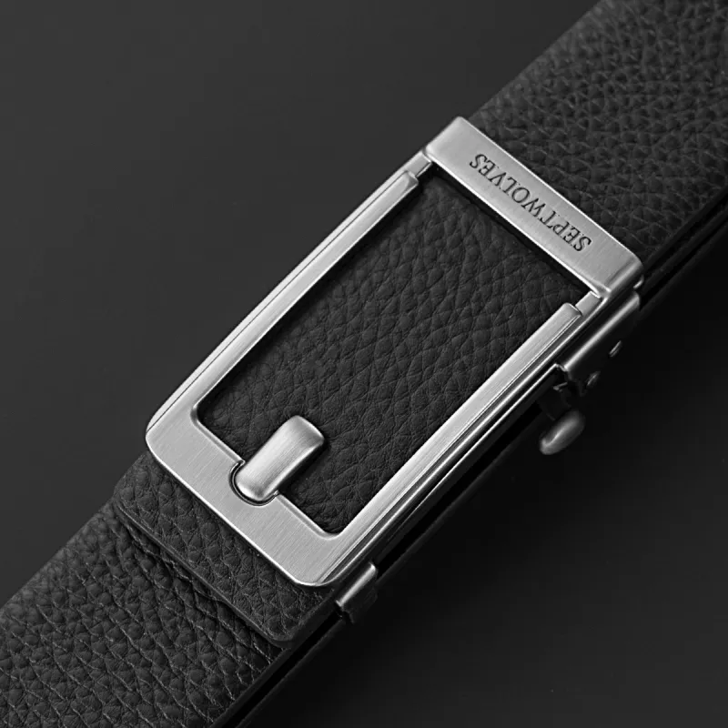 SEPTWOLVES Cow Leather No Tooth Automatic Buckle Belt Men's Width 3.4cm-3