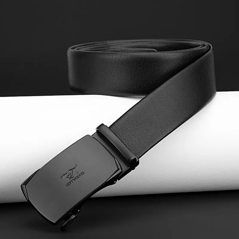 SEPTWOLVES Cow Split Leather Belts Men's Width  3.5cm-4