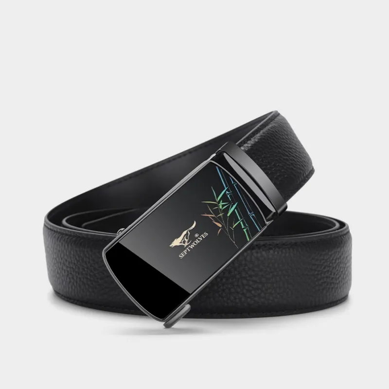SEPTWOLVES Genuine Leather Cow Leather Leather Belts Men's Width  3.5cm-4