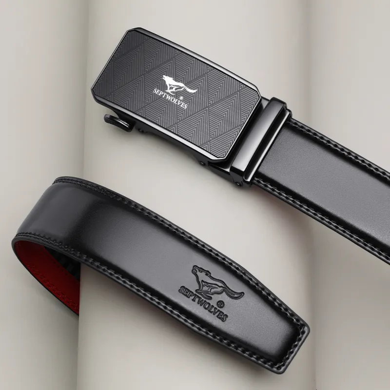 SEPTWOLVES Genuine Leather Leather Belts Men's Width 3.5CM-3