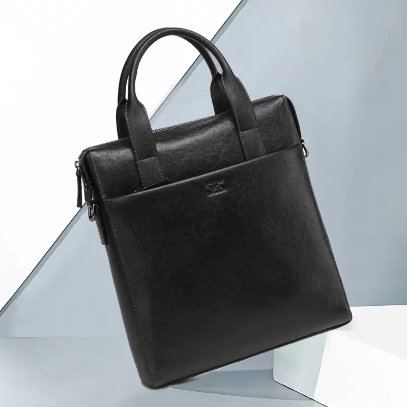 SEPTWOLVES Cow Leather Handbag Regular Men's Black-4