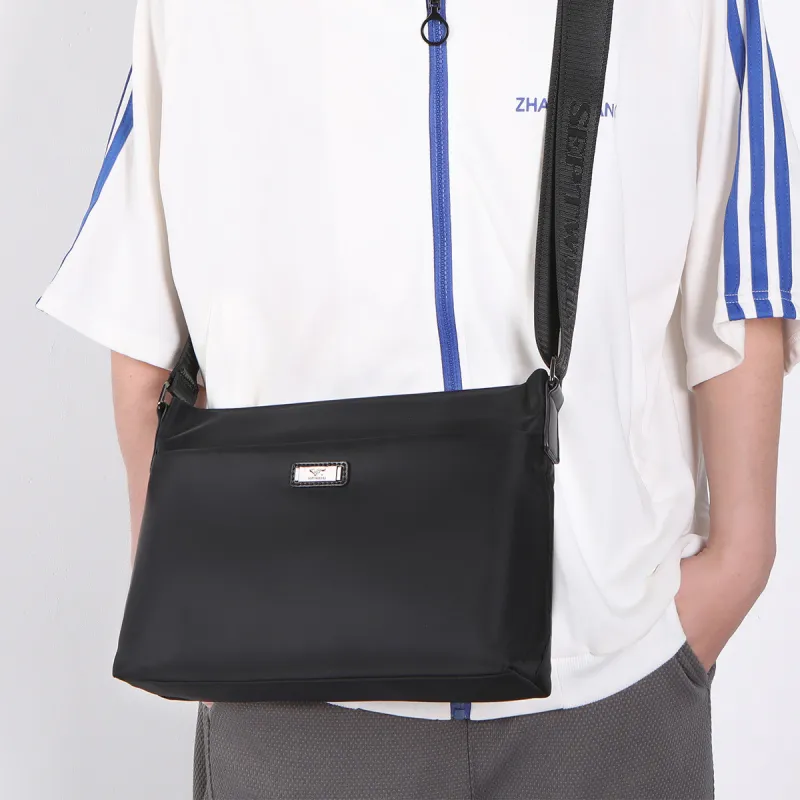 SEPTWOLVES Fabric Shoulder Bag Crossbody Bag Men's Black-4