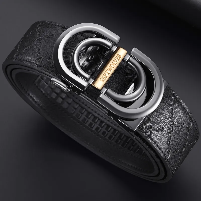 SEPTWOLVES Cow Split Leather Leather Belts Men's Width: 3.5cm-3