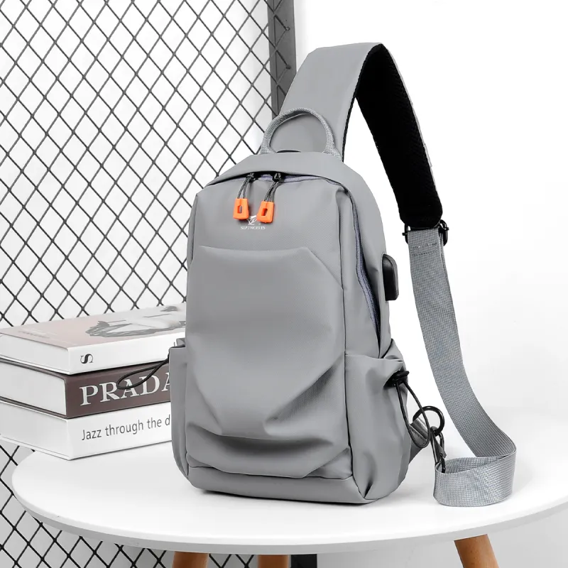 SEPTWOLVES Fabric Sling Bag Regular Men's Black/Gray-11