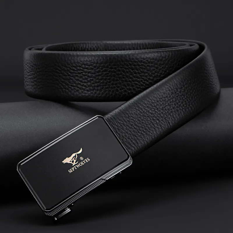 SEPTWOLVES Top Grain Cow Leather Belts Men's Width  3.5cm-2