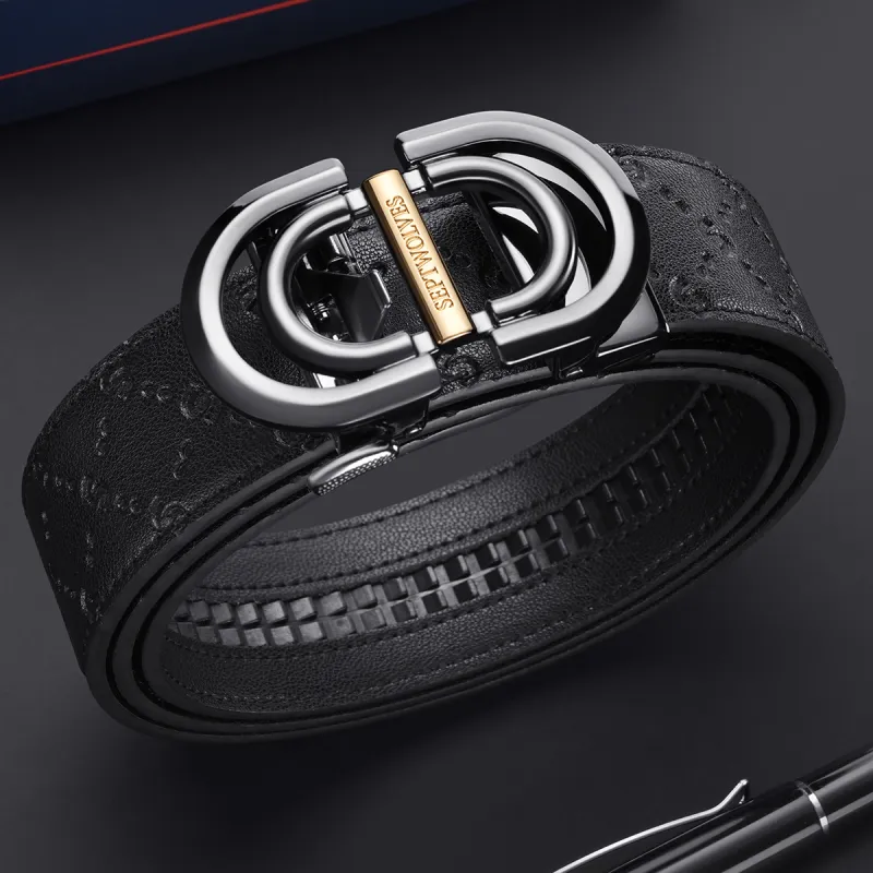 SEPTWOLVES Cow Split Leather Leather Belts Men's Width: 3.5cm-4
