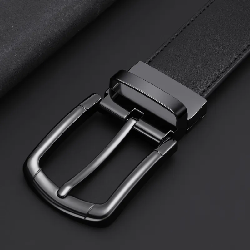 SEPTWOLVES Cow Split Leather Pin Buckle Belt Men's Width 3.5CM-1