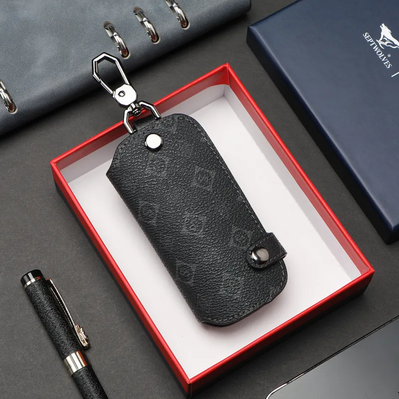SEPTWOLVES Artificial Leather Key Pouch Men's Black-5