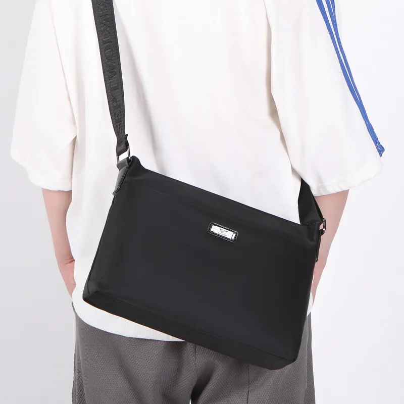 SEPTWOLVES Fabric Shoulder Bag Crossbody Bag Men's Black-3