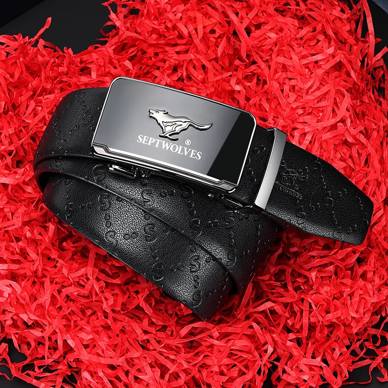 SEPTWOLVES Cow Leather Leather Belts Men's Width  3.5cm-5