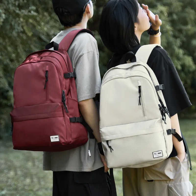 SEPTWOLVES Fabric Laptop Backpack Regular Unisex Black/Burgundy/Jasper/Khaki-2