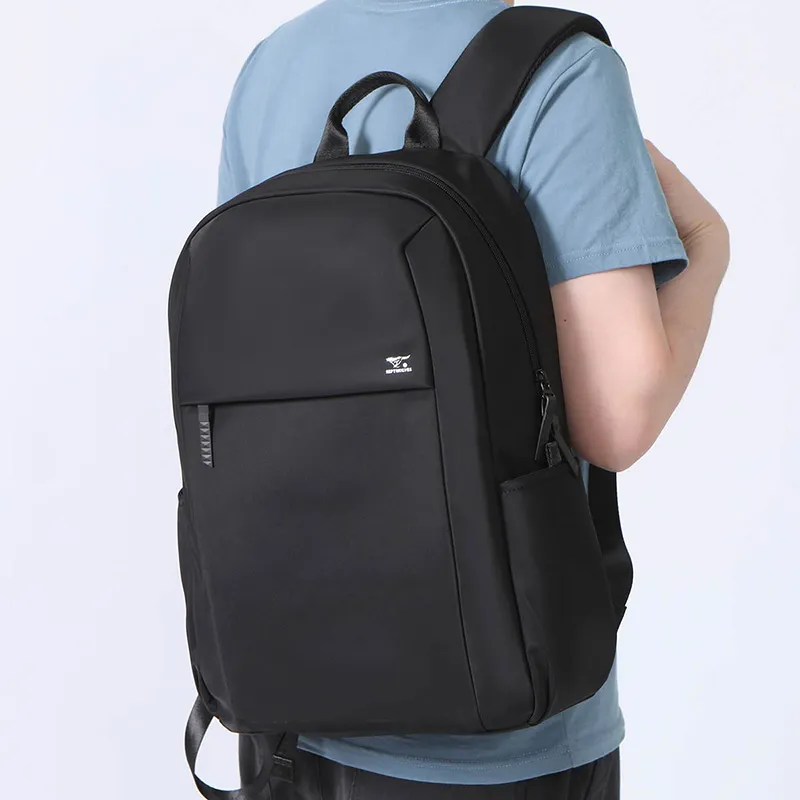 SEPTWOLVES Fabric Laptop Backpack Medium Size Unisex Black-5