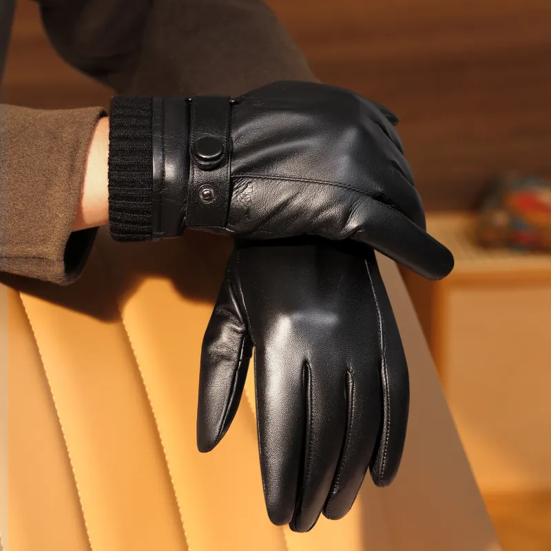 SEPTWOLVES Sheepskin Touchscreen Motorcycle Gloves WO Unisex-1