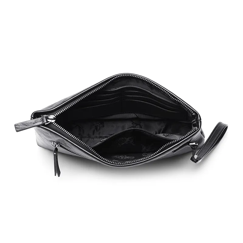 SEPTWOLVES Cow Leather Clutch Regular Unisex Black-5