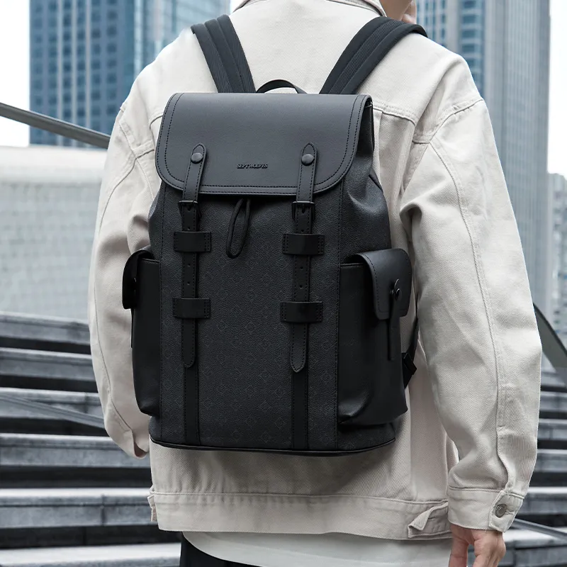 SEPTWOLVES PVC Backpack QPL Regular Unisex Black-6
