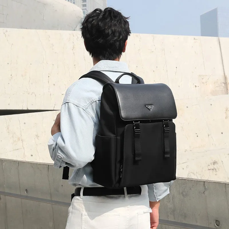 SEPTWOLVES Fabric Backpack Laptop Bags Unisex Black-1