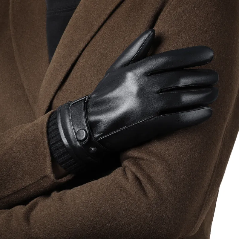 SEPTWOLVES Sheepskin Touchscreen Motorcycle Gloves WO Unisex-9