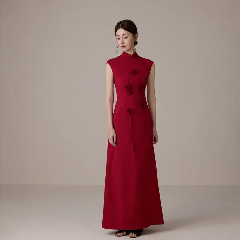 PAZZO Sleeveless Dresses Women's Red-4