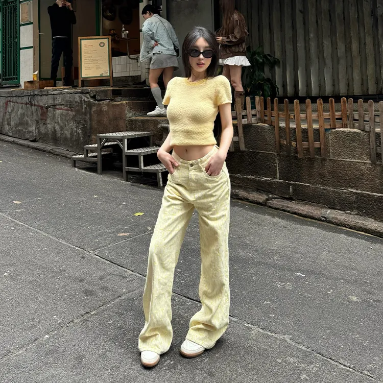 PAZZO Jeans Women's Duck Yellow-3