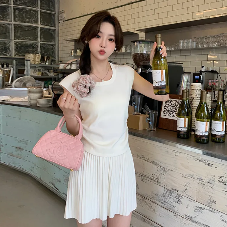 PAZZO Skirt Set Women's Milk White-3