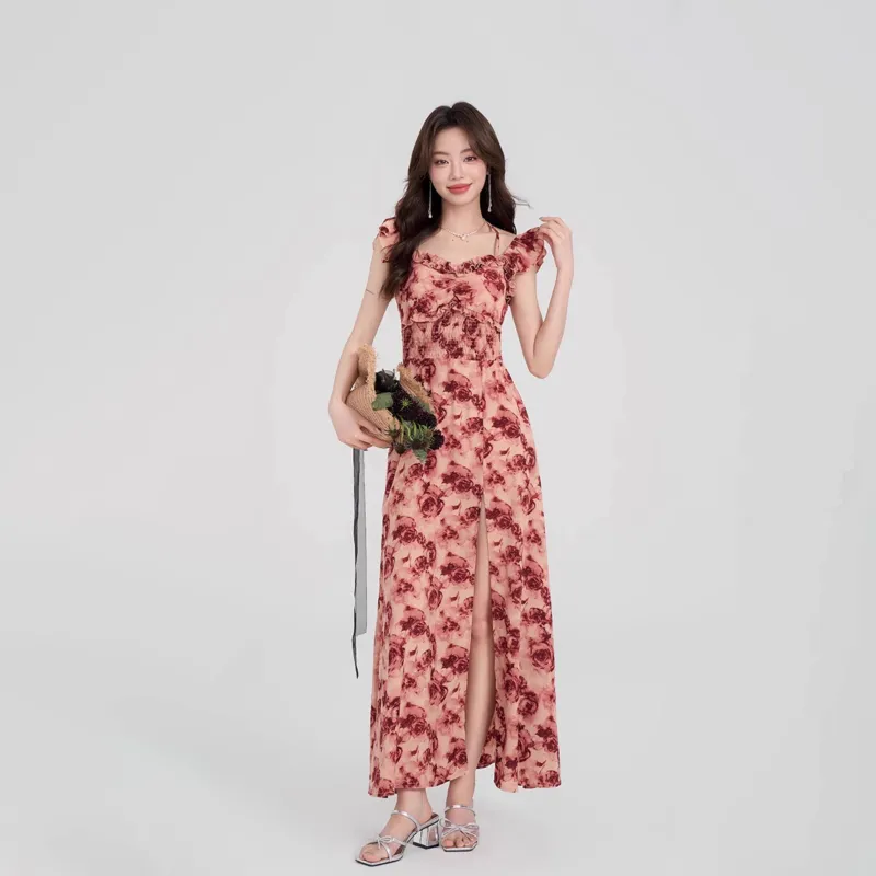 PAZZO Slip Dresses Women's Red-4