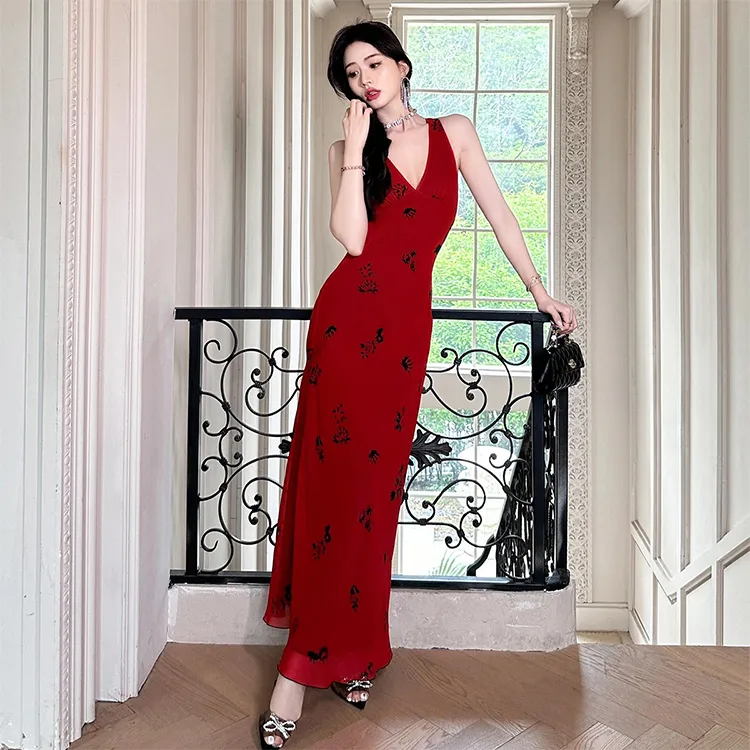 PAZZO Slip Dresses Women's Red-6