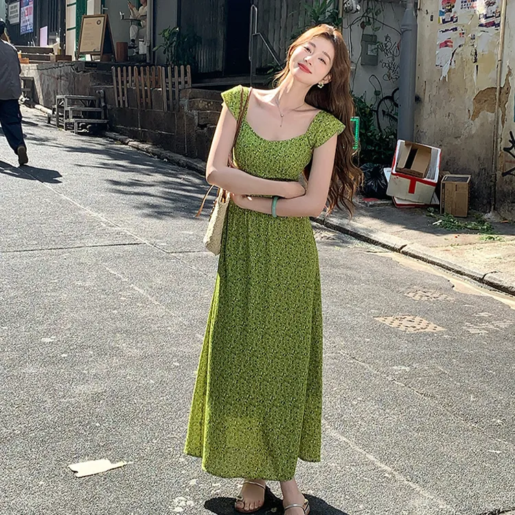 PAZZO Short Sleeved Dress Women's Green-2