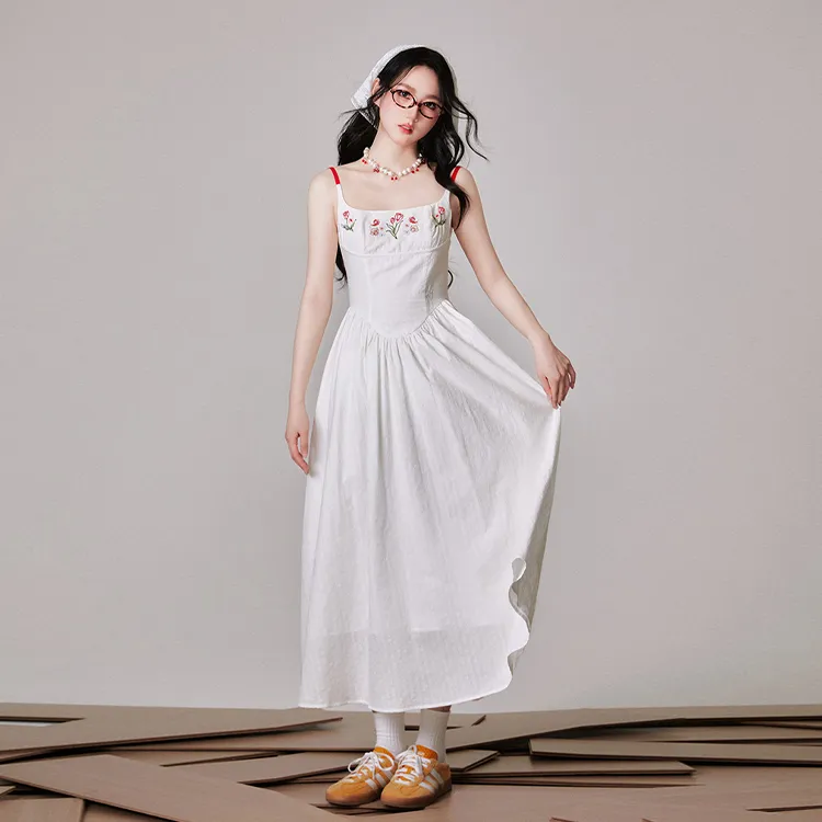 PAZZO Slip Dresses Women's White-1