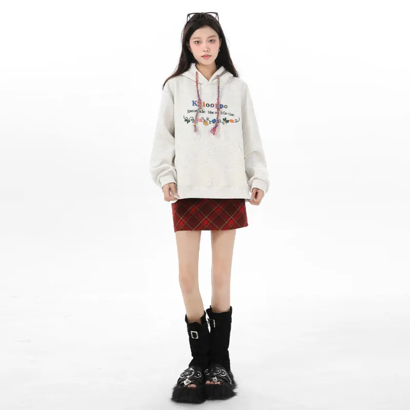 PAZZO Preppy Style Hooded Pullover Sweatshirt Women's-2