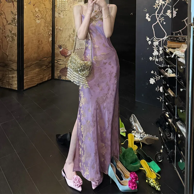 PAZZO Slip Dress Women's Gilded Purple-4