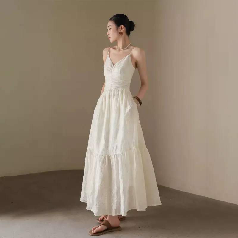 PAZZO Slip Dresses Women's Ecru-5