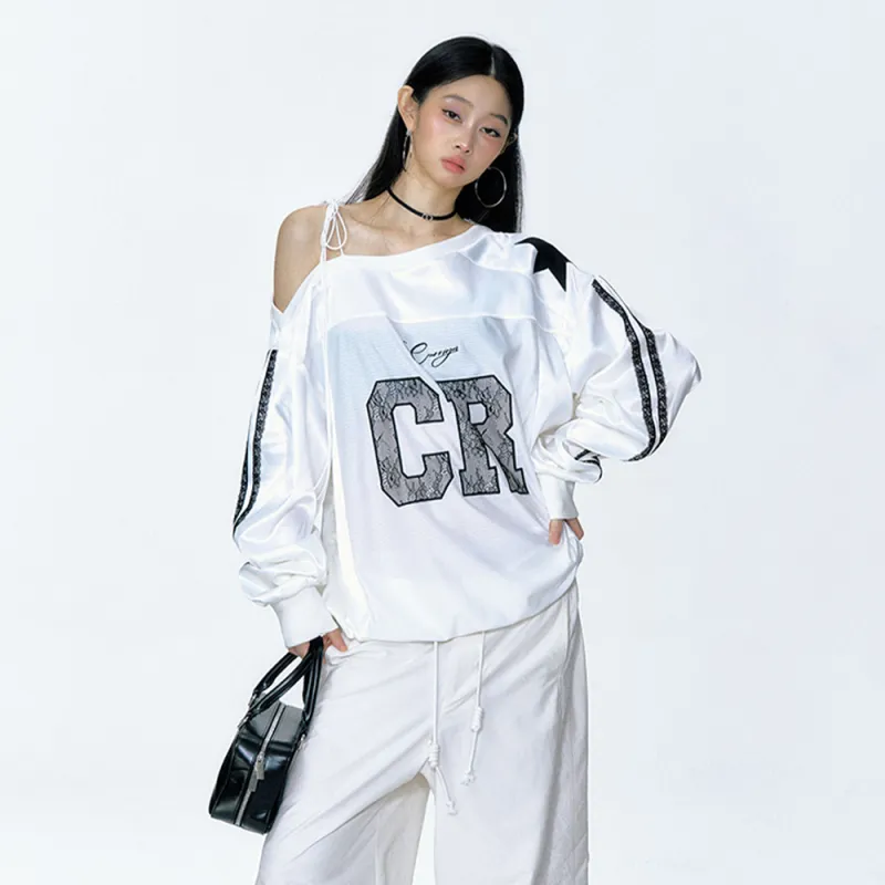 PAZZO Heavyweight Embroidery Long Sleeved Jersey Sweatshirt Women's-11