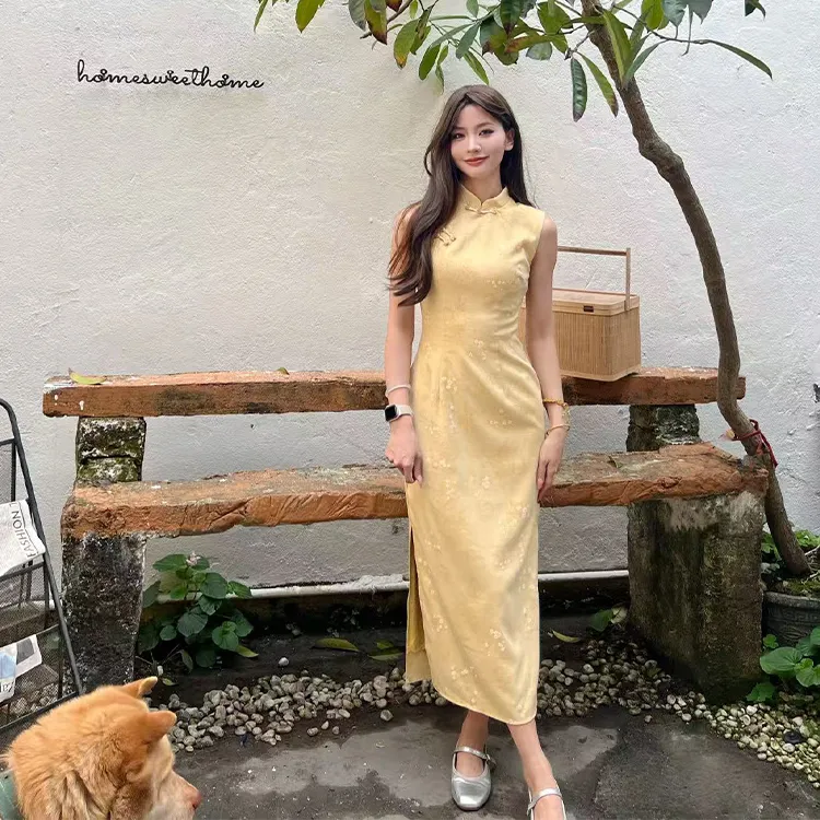 PAZZO Sleeveless Dresses Women's Light Yellow-5