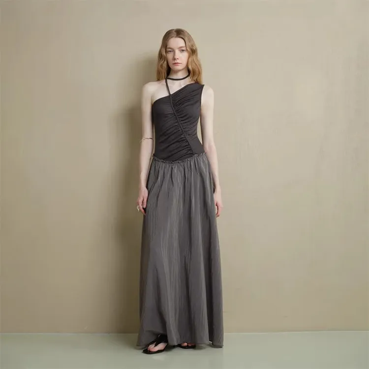 PAZZO Sleeveless Dresses Women's Black Gray Color-5