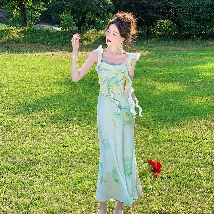 PAZZO Slip Dress Women's Light Green-1