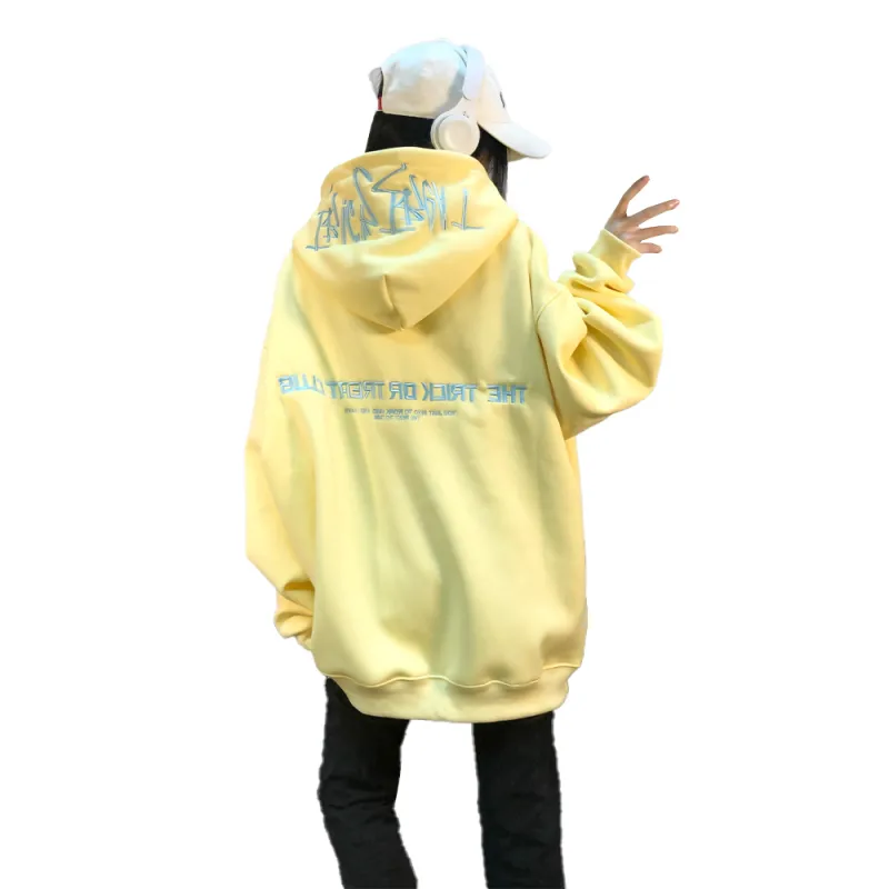 PAZZO Letter Embroidery Hoodie Unisex-1