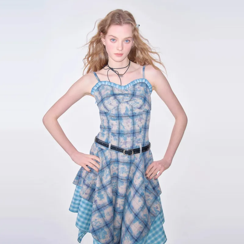 PAZZO Slip Dresses Women's Blue-4