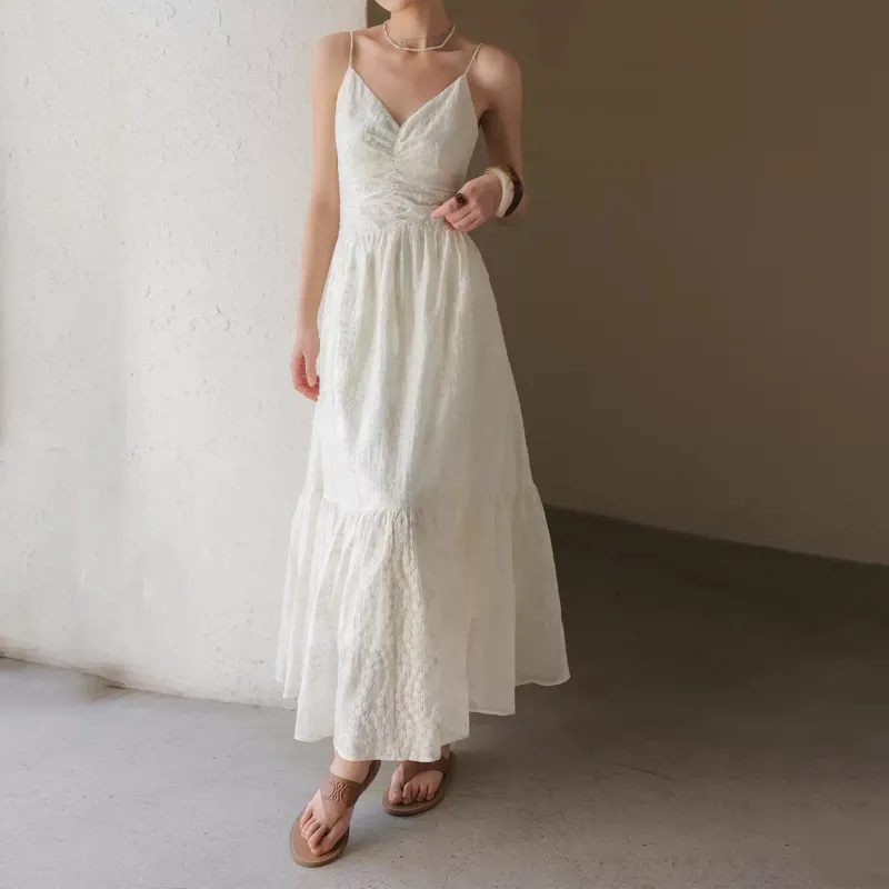PAZZO Slip Dresses Women's Ecru-6