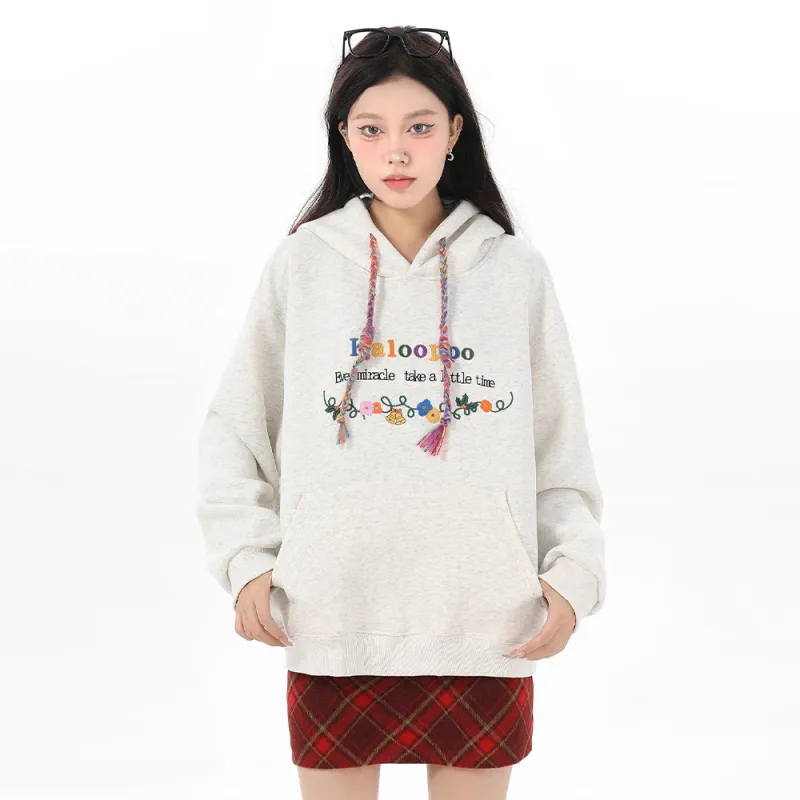 PAZZO Preppy Style Hooded Pullover Sweatshirt Women's-4